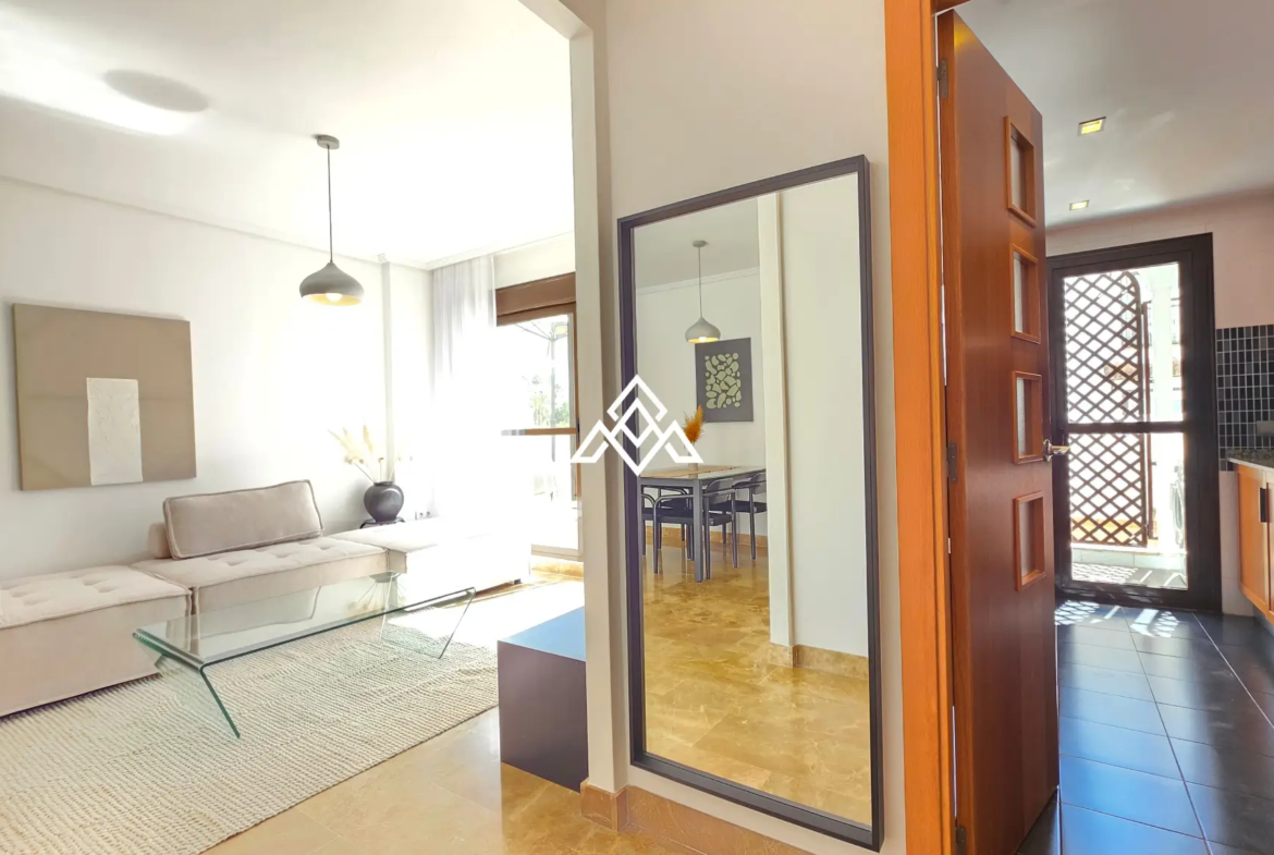 Selwo apartment with terrace, pool and gardens in gated community Estepona