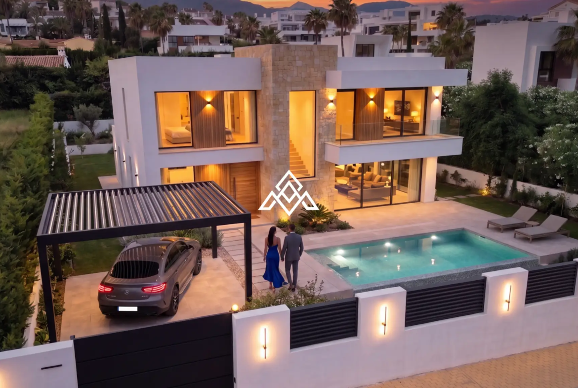 Detached El Paraiso Villa on a large plot near the beach in Estepona. Excellent Spain real estate investment with renovation potential.