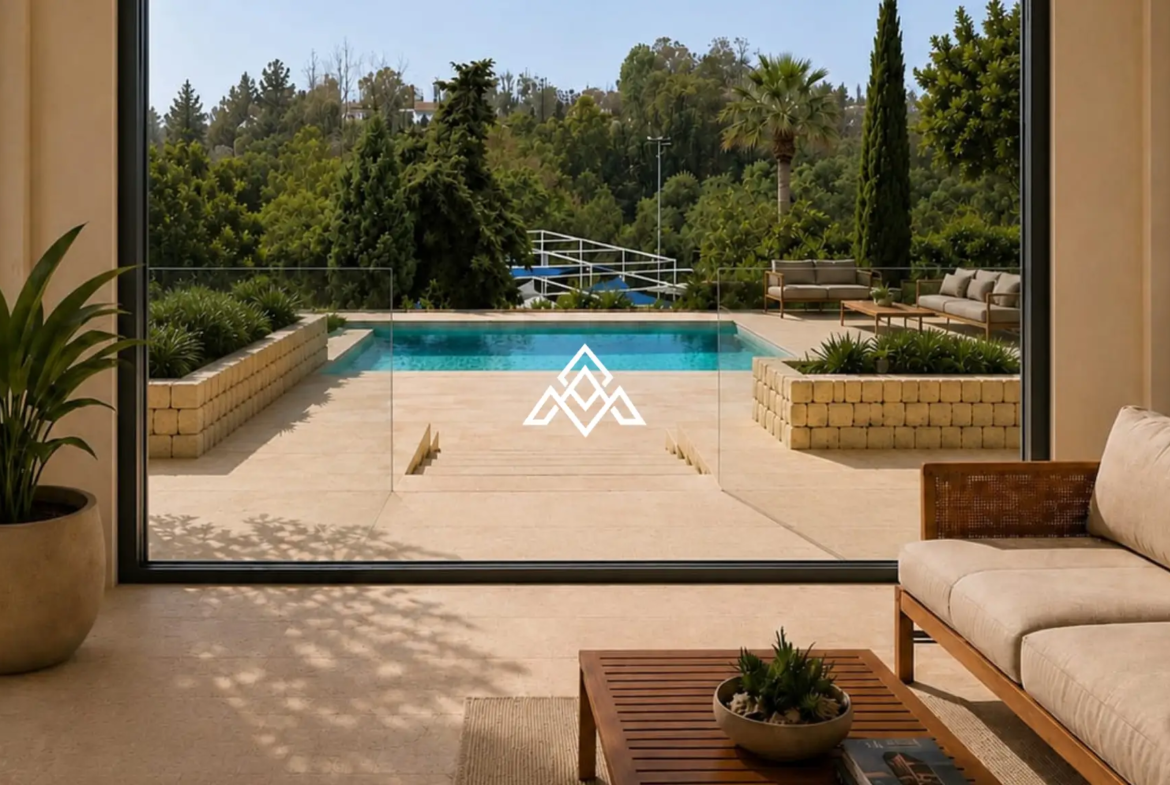 Elviria villa with guest apartments and sea views in Marbella