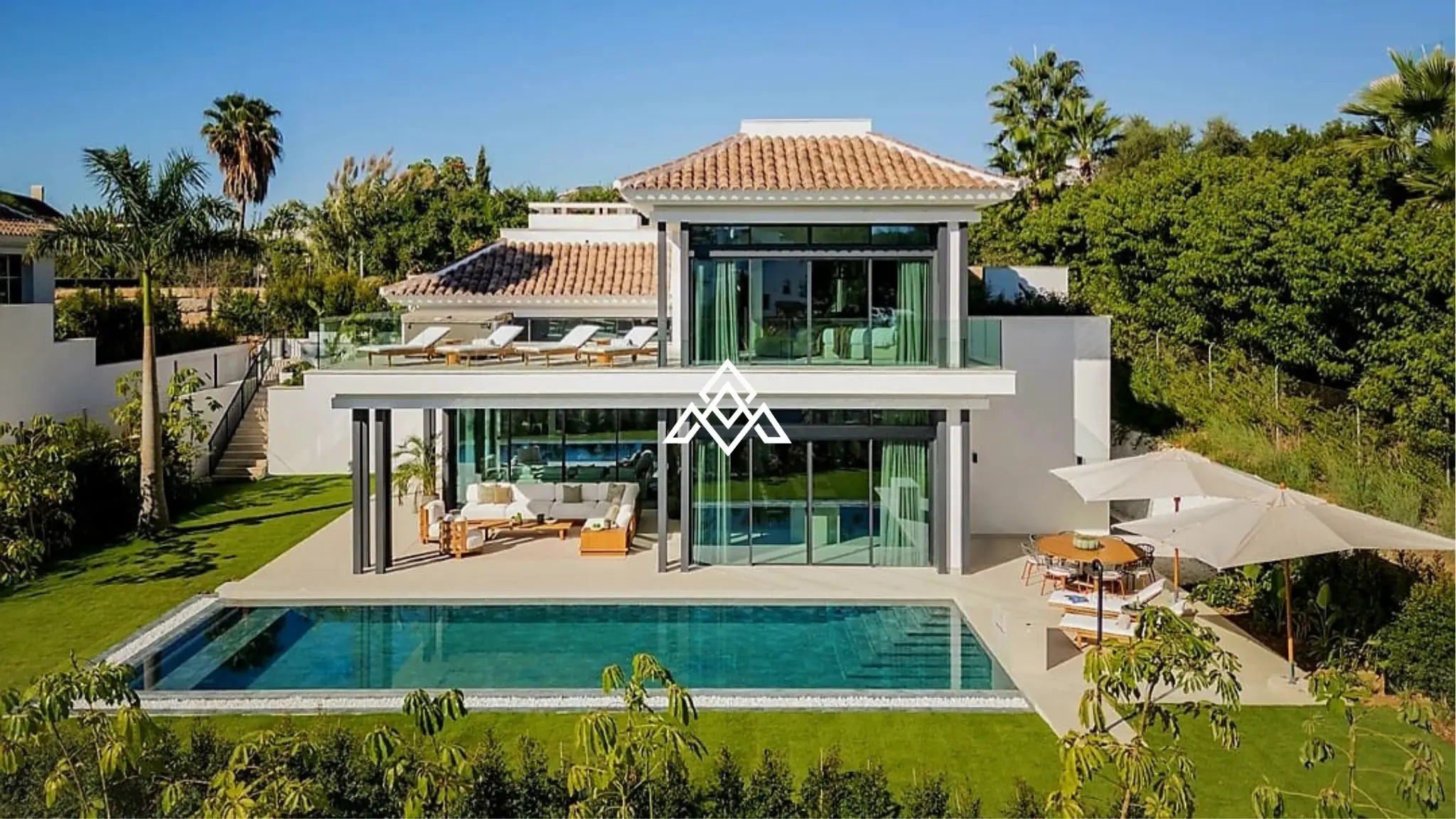 Exclusive Golden Mile Villa with private pool, designer finishes and premium amenities. Luxury Spain villa for sale in Marbella.