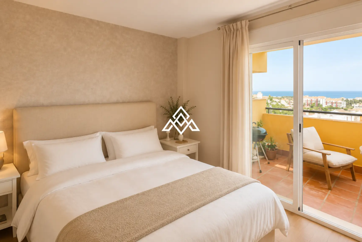 Stylish Riviera del Sol Apartment with panoramic sea views, 2 bedrooms, garage and storage. Prime Spain real estate opportunity.