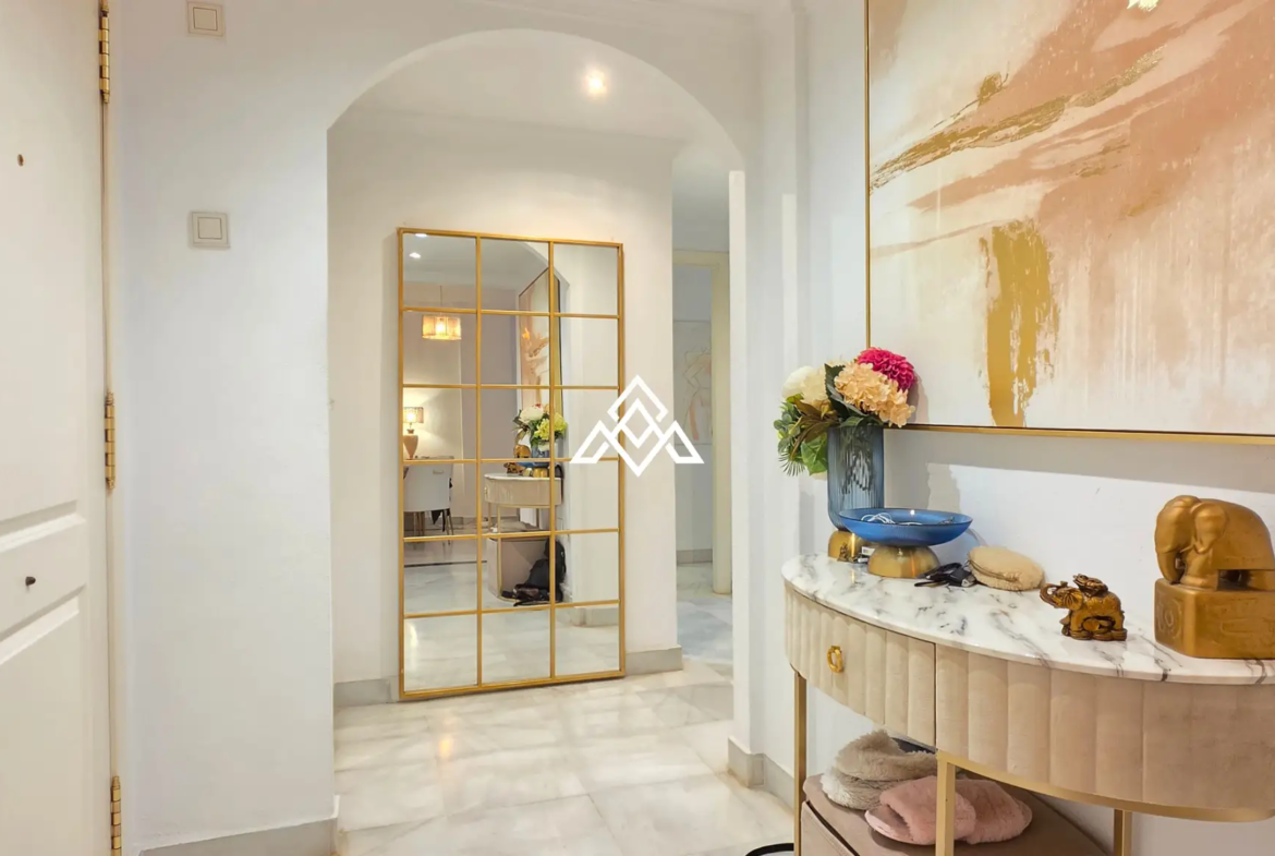 Exclusive Golden Mile Garden Apartment with private garden, terrace and 24h security. Prime Spain real estate in Marbella near the beach.