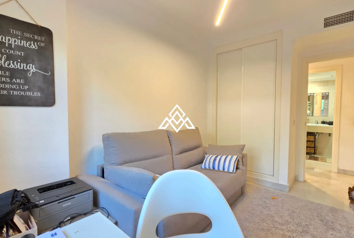 Exclusive Golden Mile Garden Apartment with private garden, terrace and 24h security. Prime Spain real estate in Marbella near the beach.