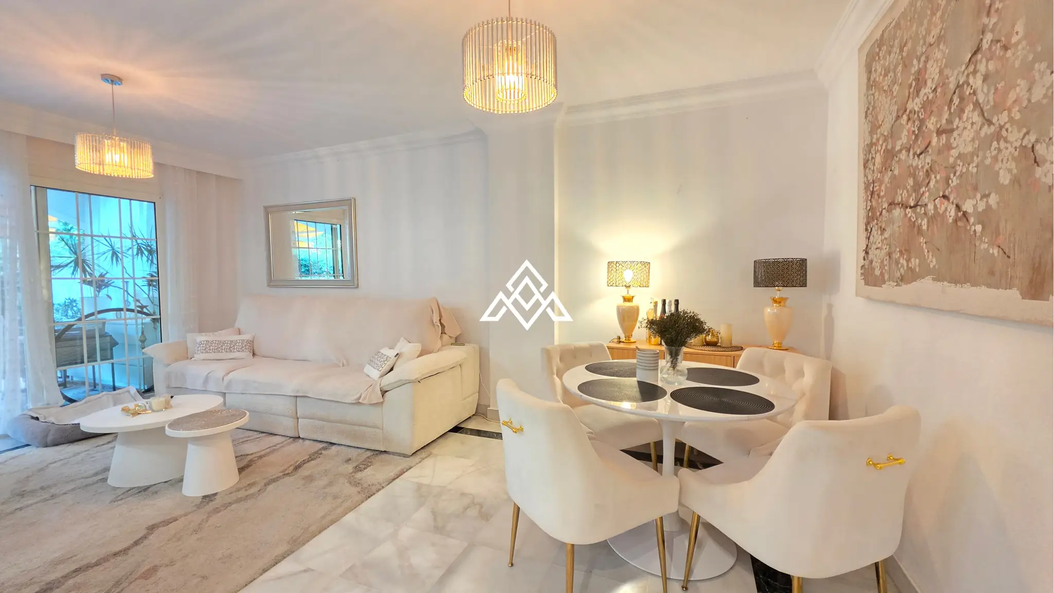 Exclusive Golden Mile Garden Apartment with private garden, terrace and 24h security. Prime Spain real estate in Marbella near the beach.