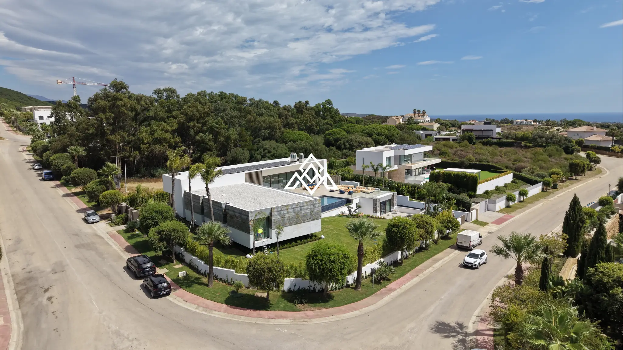 Luxury La Reserva villa for sale in Sotogrande with panoramic sea views and indoor swimming pool.