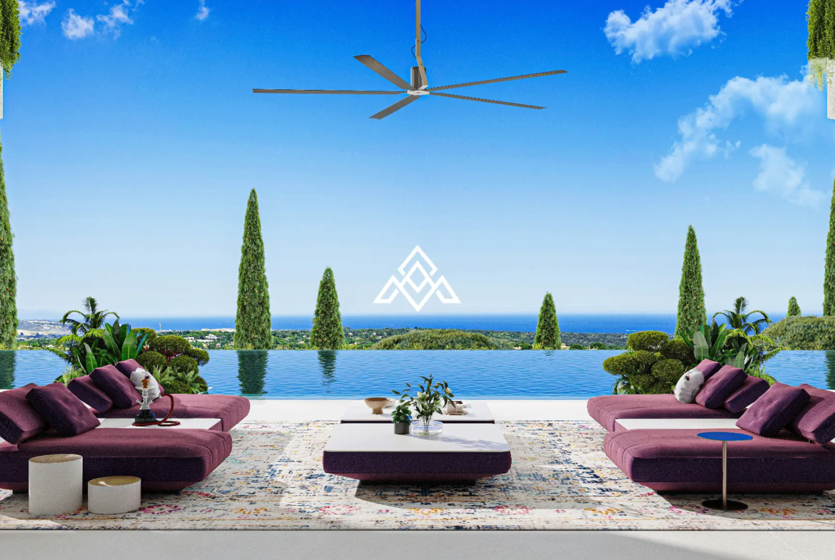 Hacienda de Las Chapas plot for sale in Marbella with panoramic sea views, 4,000 m² of land and a villa project awaiting a building licence.