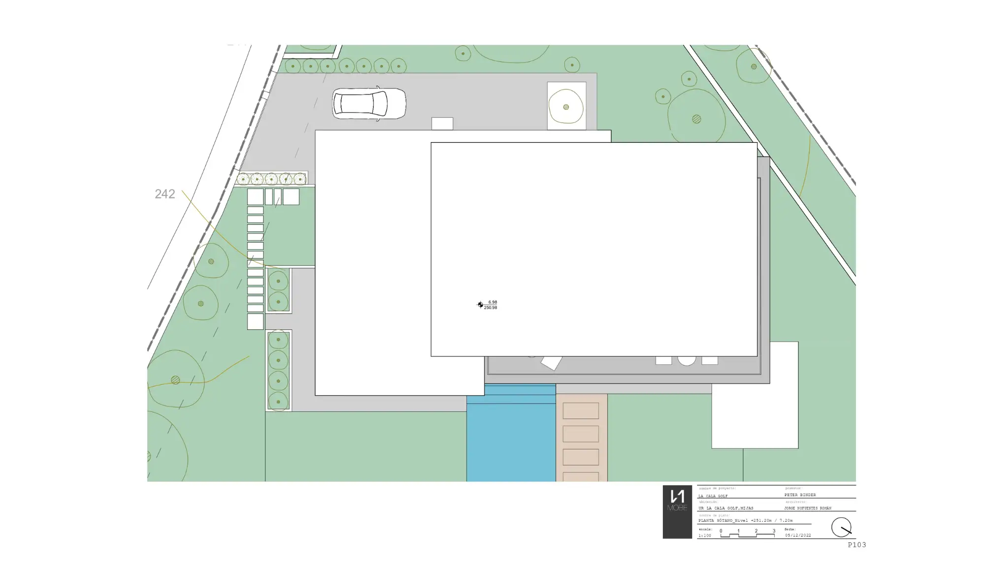 MPA-0125 La Cala Golf plot for sale in Mijas Costa, featuring 1,733 m² of land, panoramic sea and golf views, and a unique architectural project.