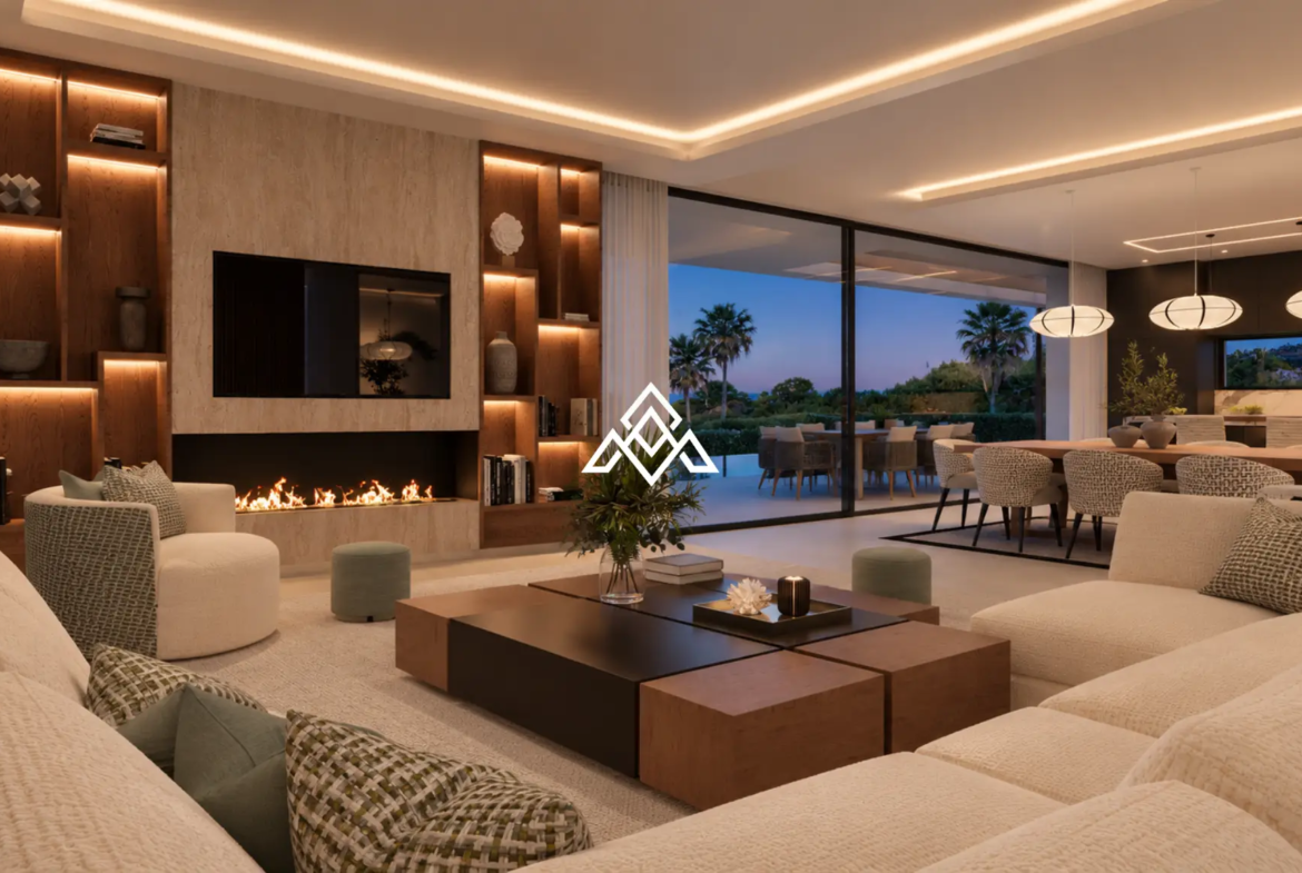 Luxury Los Monteros villa for sale with panoramic sea views, infinity pool and rooftop jacuzzi in Marbella.