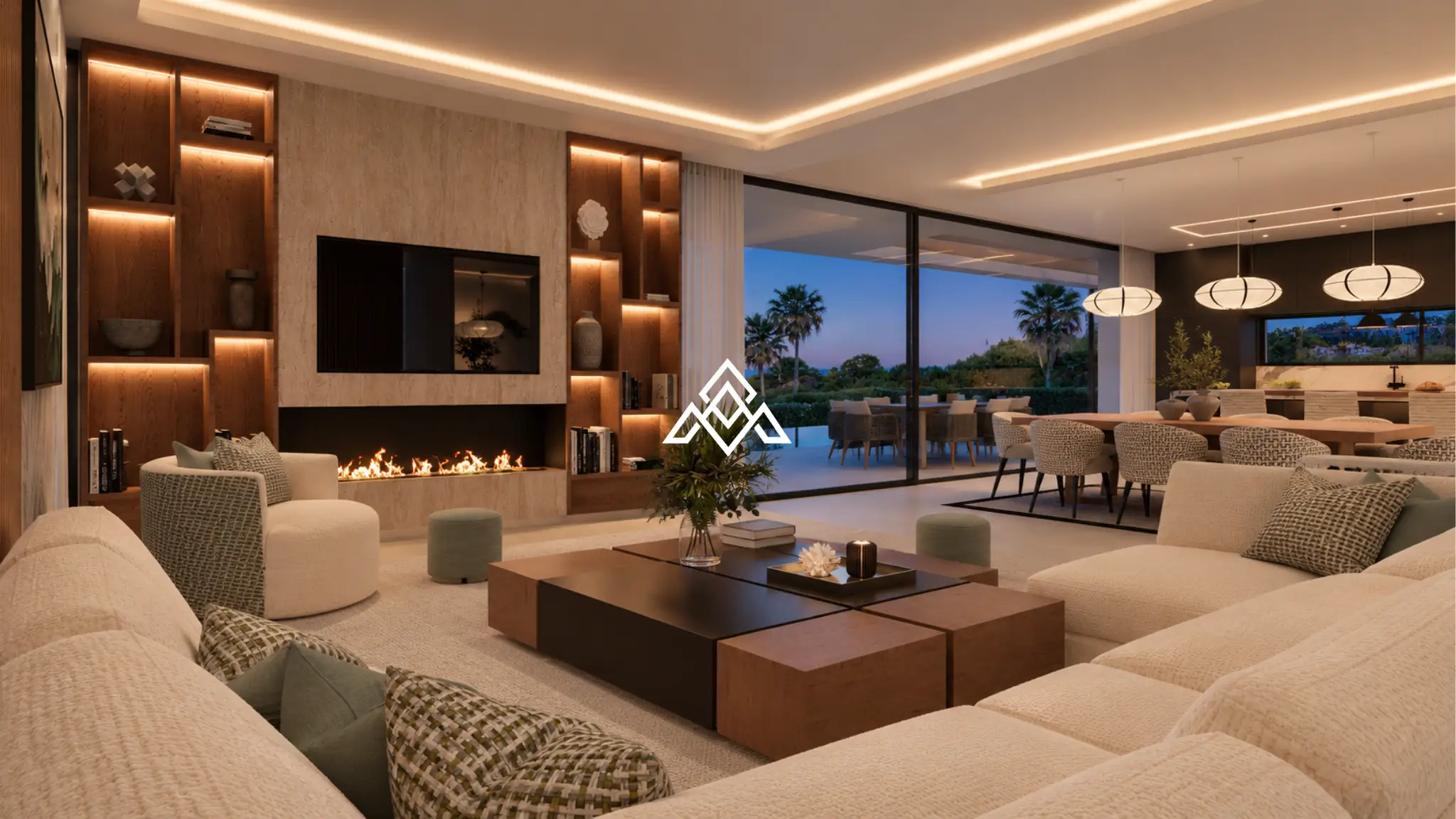 Luxury Los Monteros villa for sale with panoramic sea views, infinity pool and rooftop jacuzzi in Marbella.