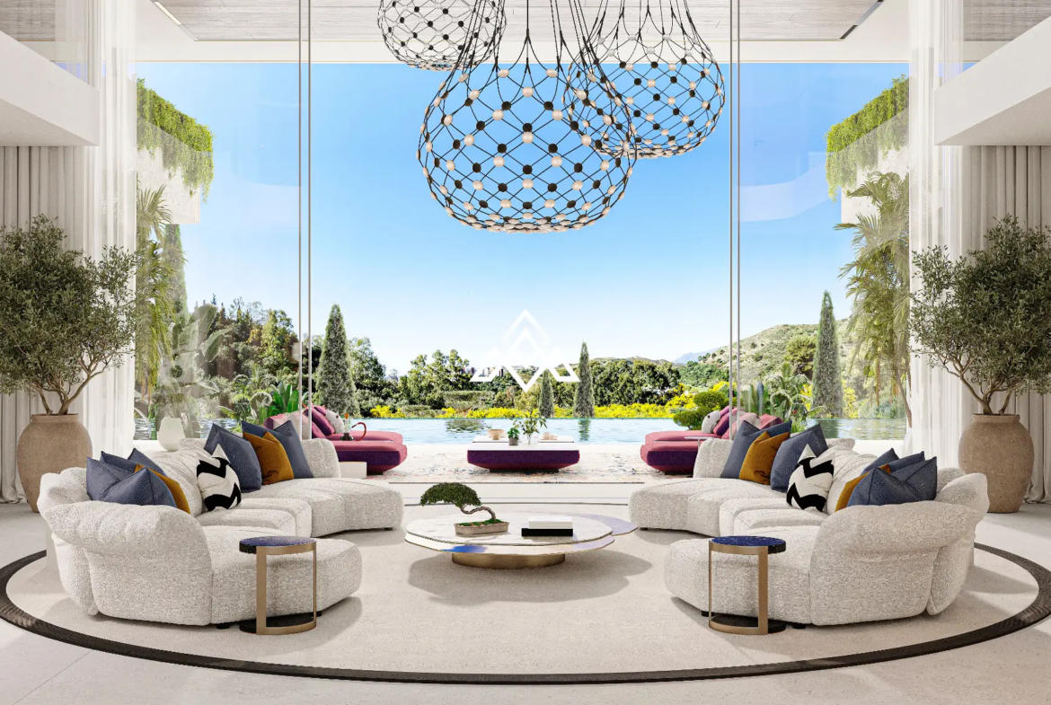Hacienda de Las Chapas plot for sale in Marbella with panoramic sea views, 4,000 m² of land and a villa project awaiting a building licence.