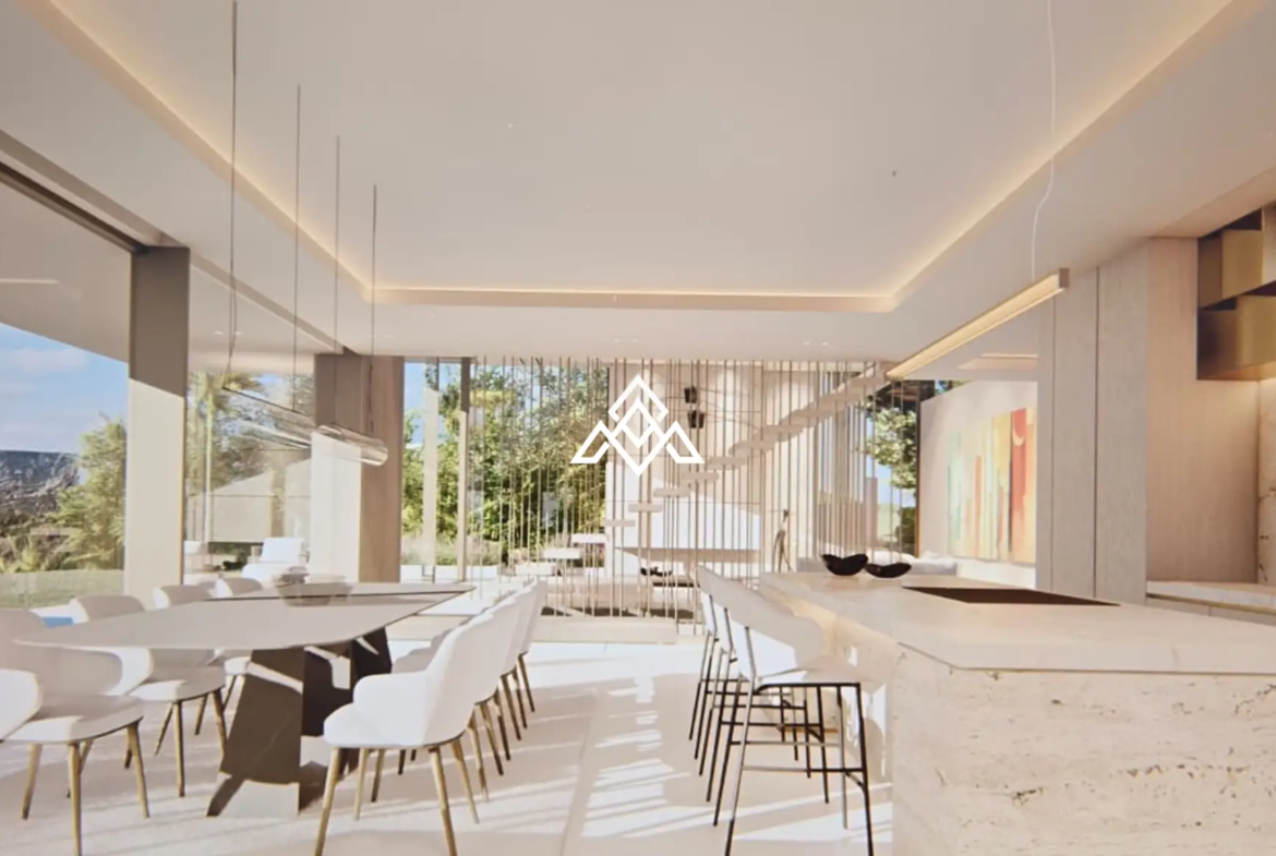 La Cala Golf plot for sale in Mijas Costa, featuring 1,733 m² of land, panoramic sea and golf views, and a unique architectural project.