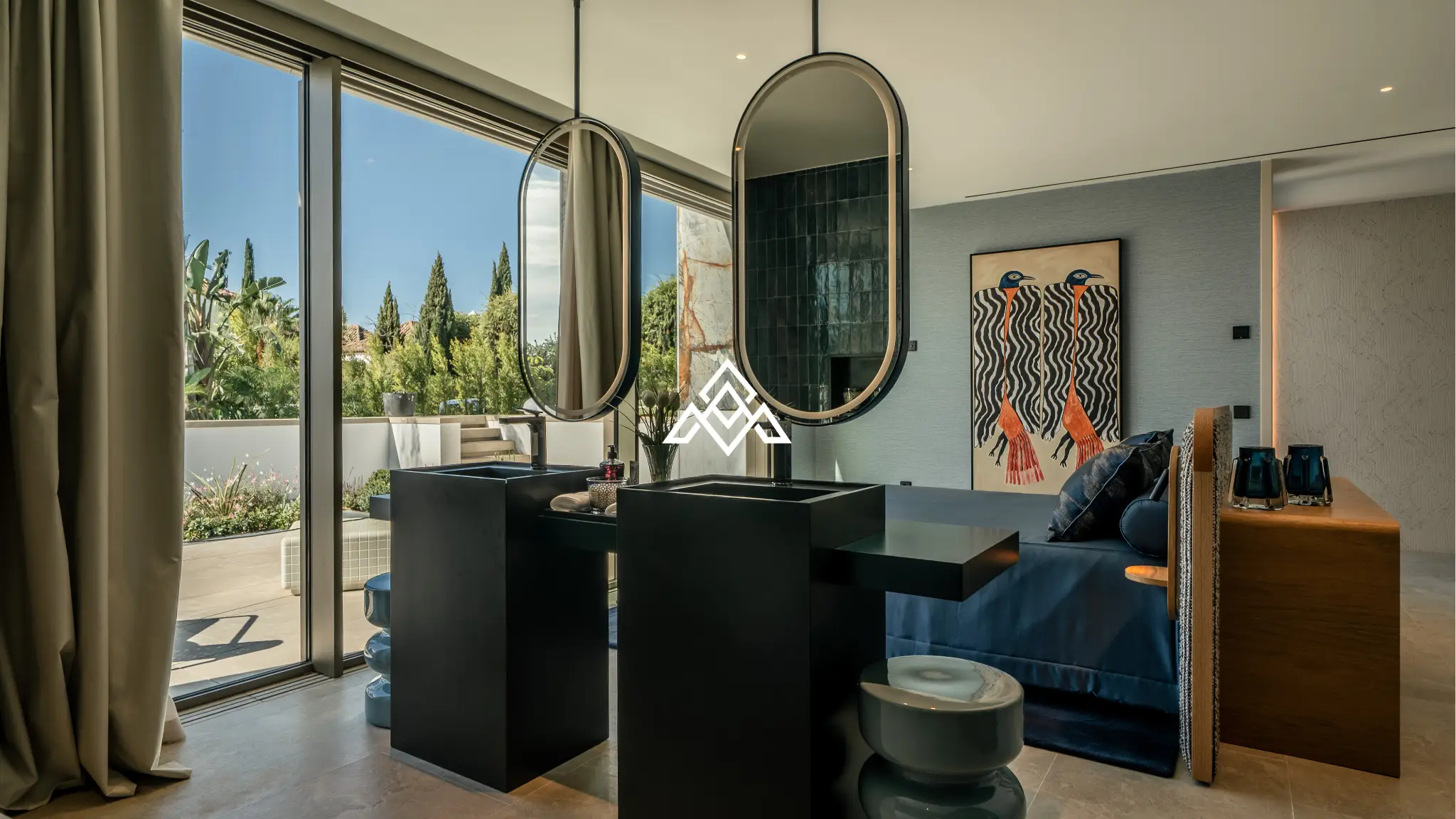 Luxury La Reserva villa for sale in Sotogrande with panoramic sea views and indoor swimming pool.