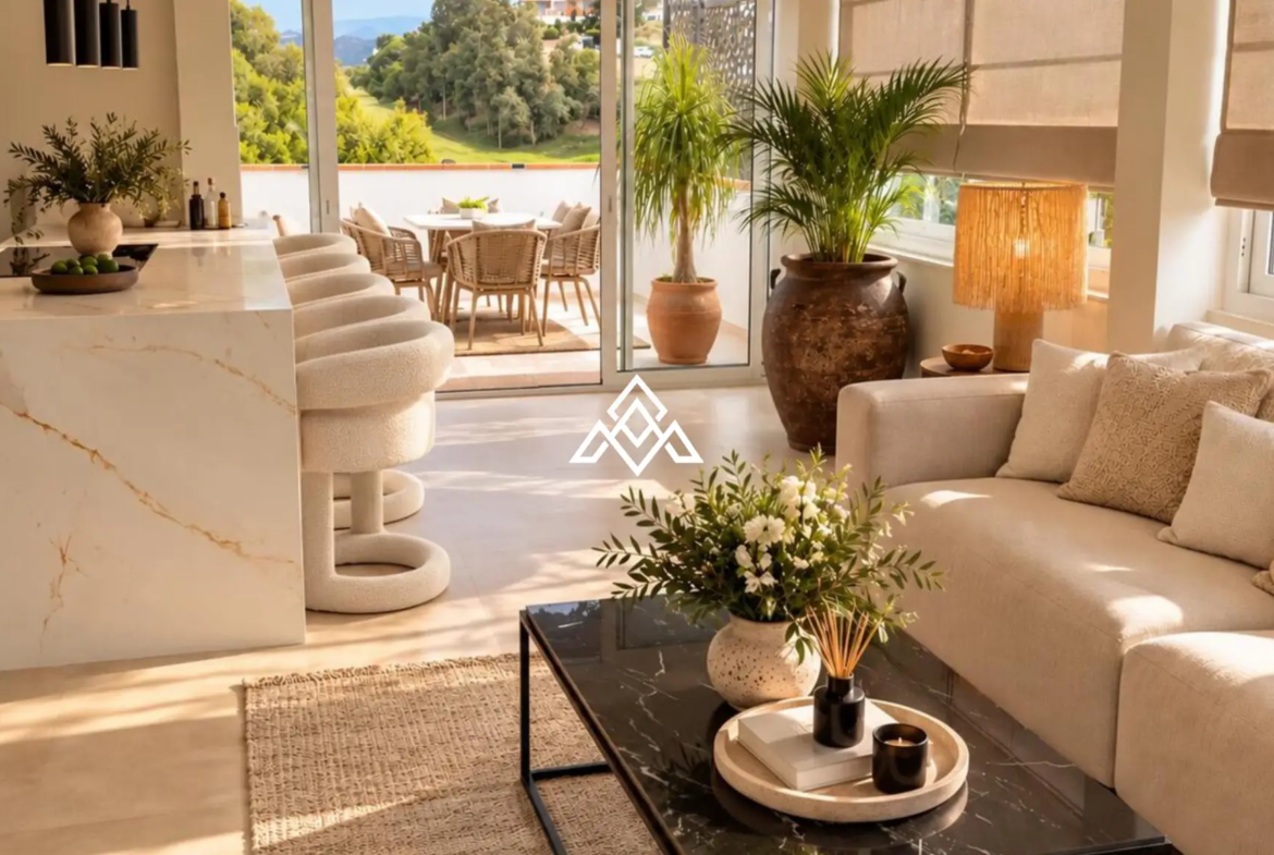 Riviera del Sol Penthouse with 60 m² terrace and golf course views in Mijas Costa