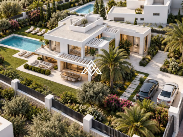 Valle Romano plot in Estepona with preliminary villa project and golf views
