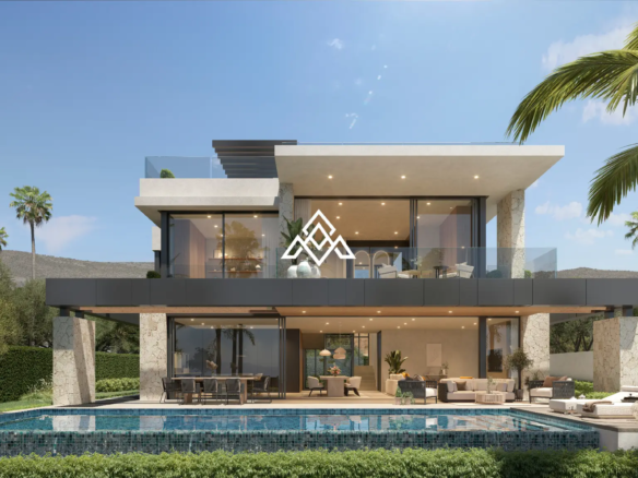 Luxury Los Monteros villa for sale with panoramic sea views, infinity pool and rooftop jacuzzi in Marbella.