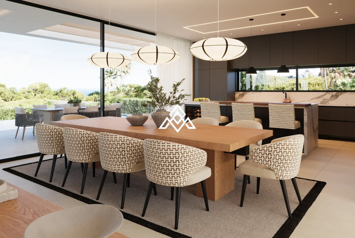 Luxury Los Monteros villa for sale with panoramic sea views, infinity pool and rooftop jacuzzi in Marbella.
