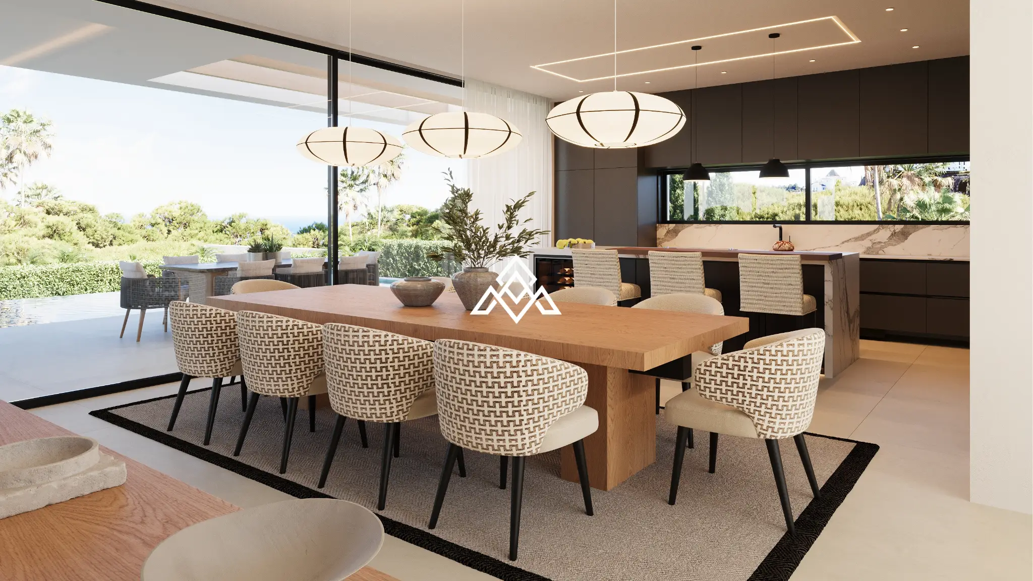 Luxury Los Monteros villa for sale with panoramic sea views, infinity pool and rooftop jacuzzi in Marbella.