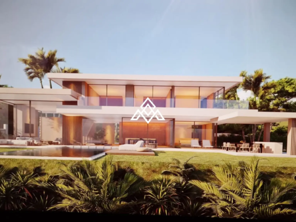 La Cala Golf plot for sale in Mijas Costa, featuring 1,733 m² of land, panoramic sea and golf views, and a unique architectural project.