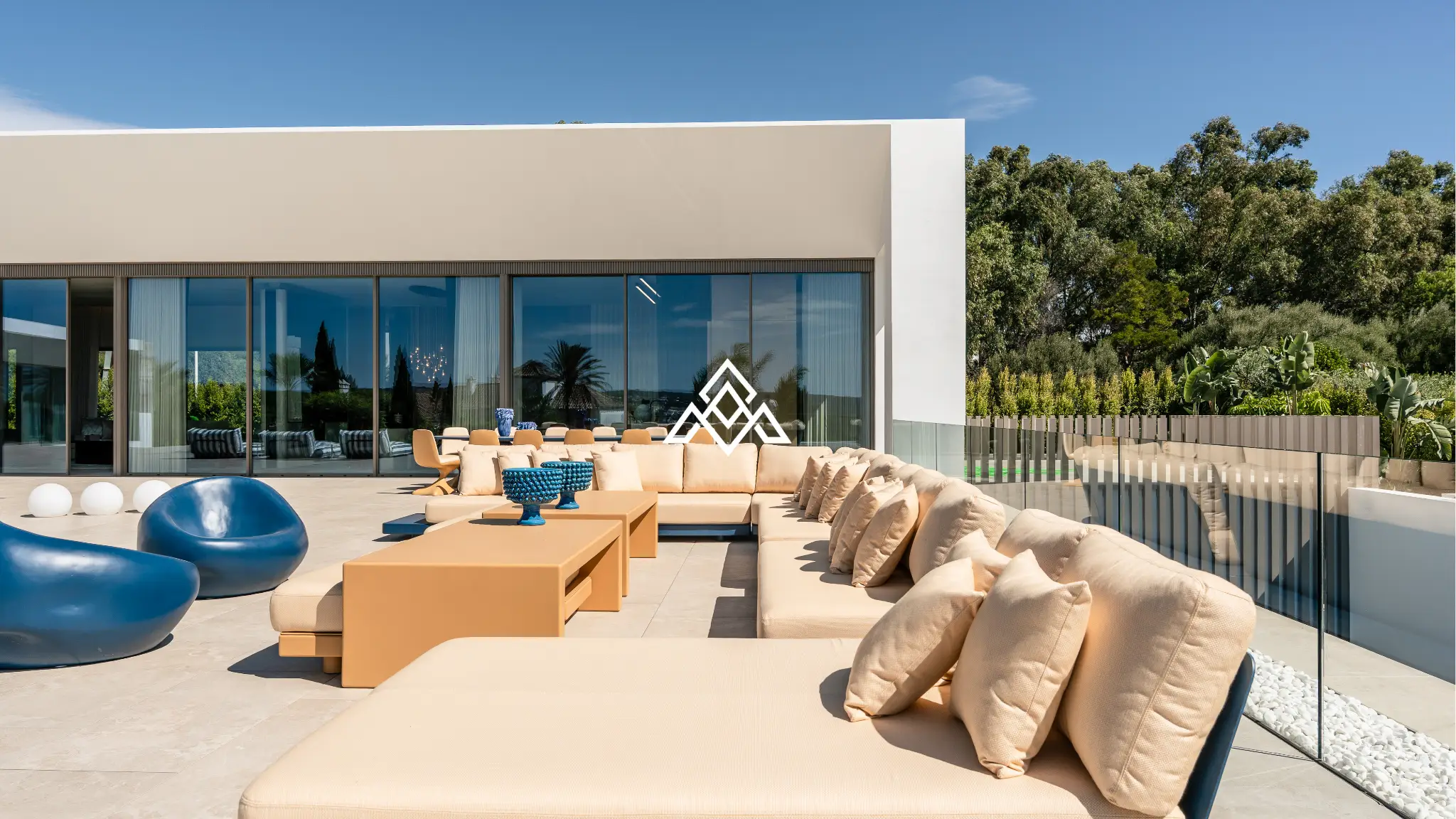Luxury La Reserva villa for sale in Sotogrande with panoramic sea views and indoor swimming pool.