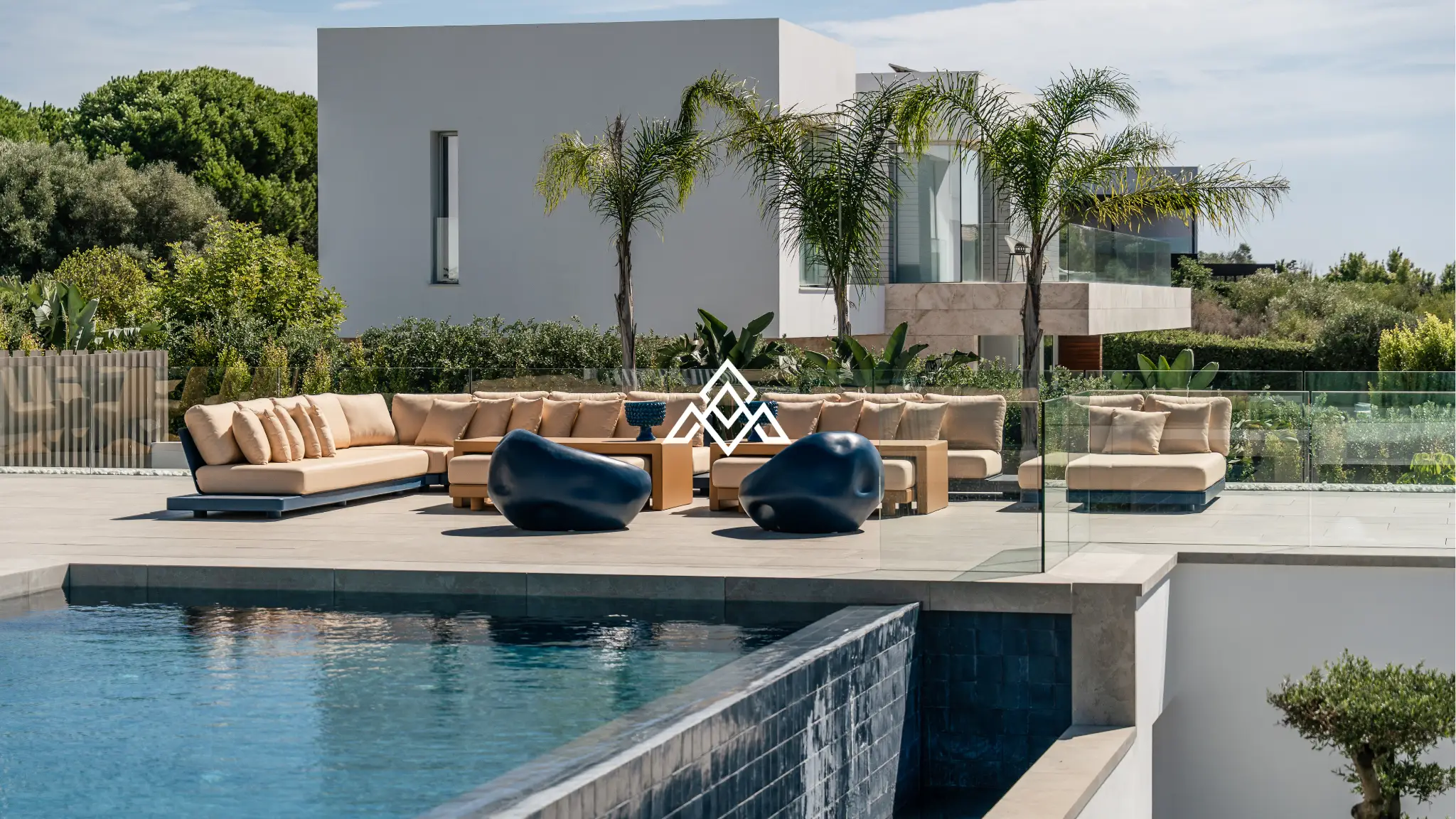 Luxury La Reserva villa for sale in Sotogrande with panoramic sea views and indoor swimming pool.