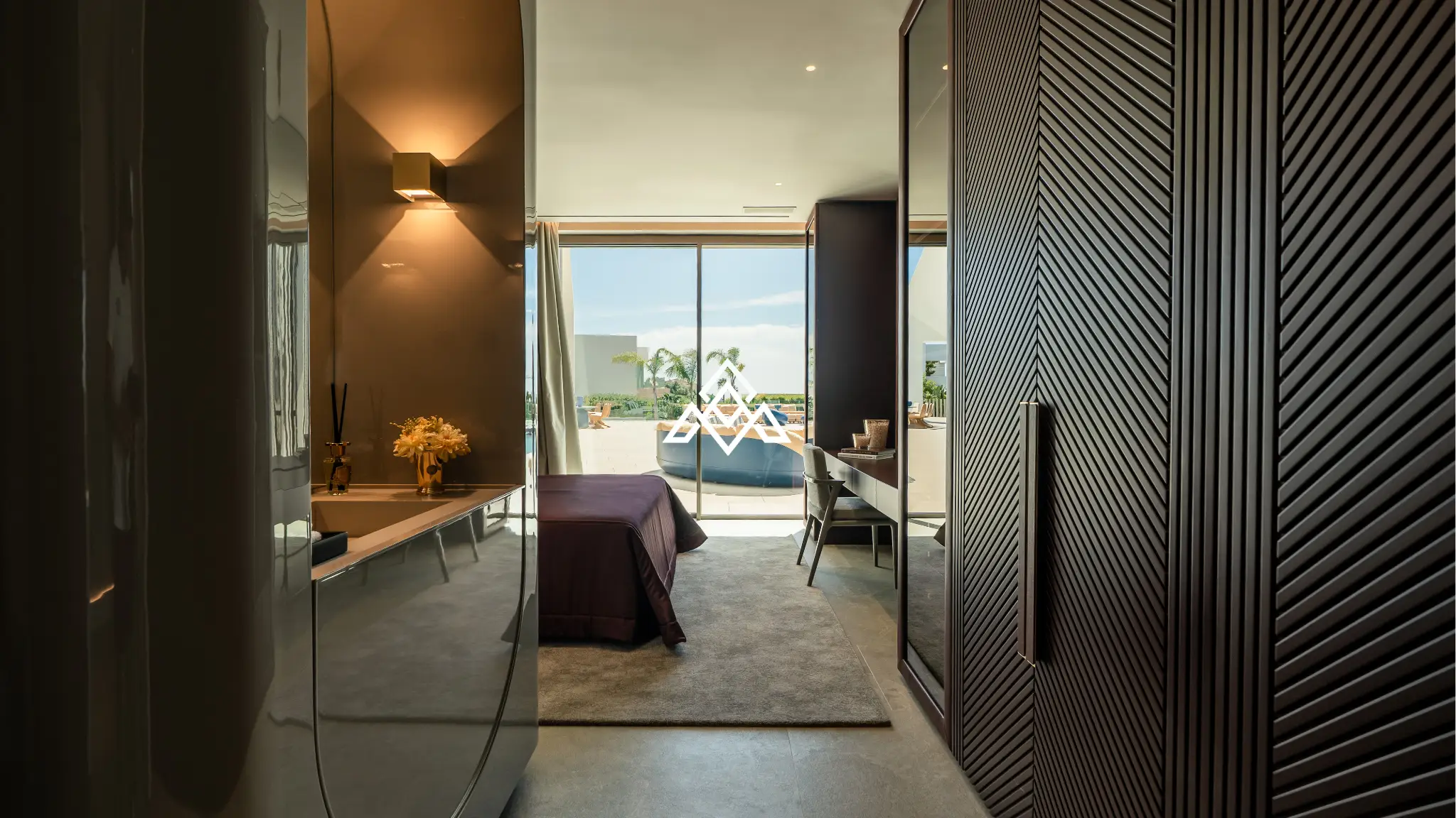 Luxury La Reserva villa for sale in Sotogrande with panoramic sea views and indoor swimming pool.