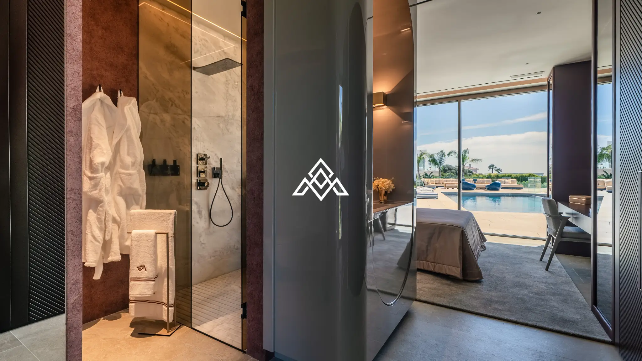 Luxury La Reserva villa for sale in Sotogrande with panoramic sea views and indoor swimming pool.