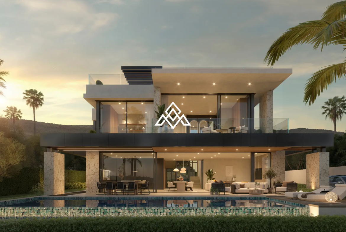 Luxury Los Monteros villa for sale with panoramic sea views, infinity pool and rooftop jacuzzi in Marbella.