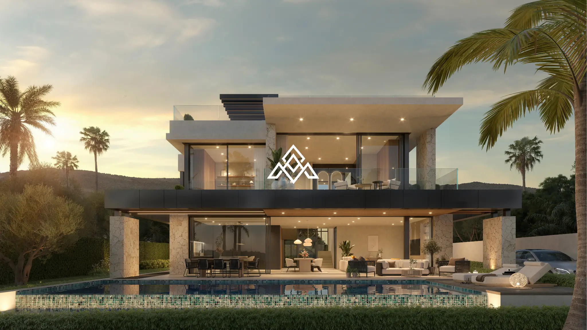 Luxury Los Monteros villa for sale with panoramic sea views, infinity pool and rooftop jacuzzi in Marbella.