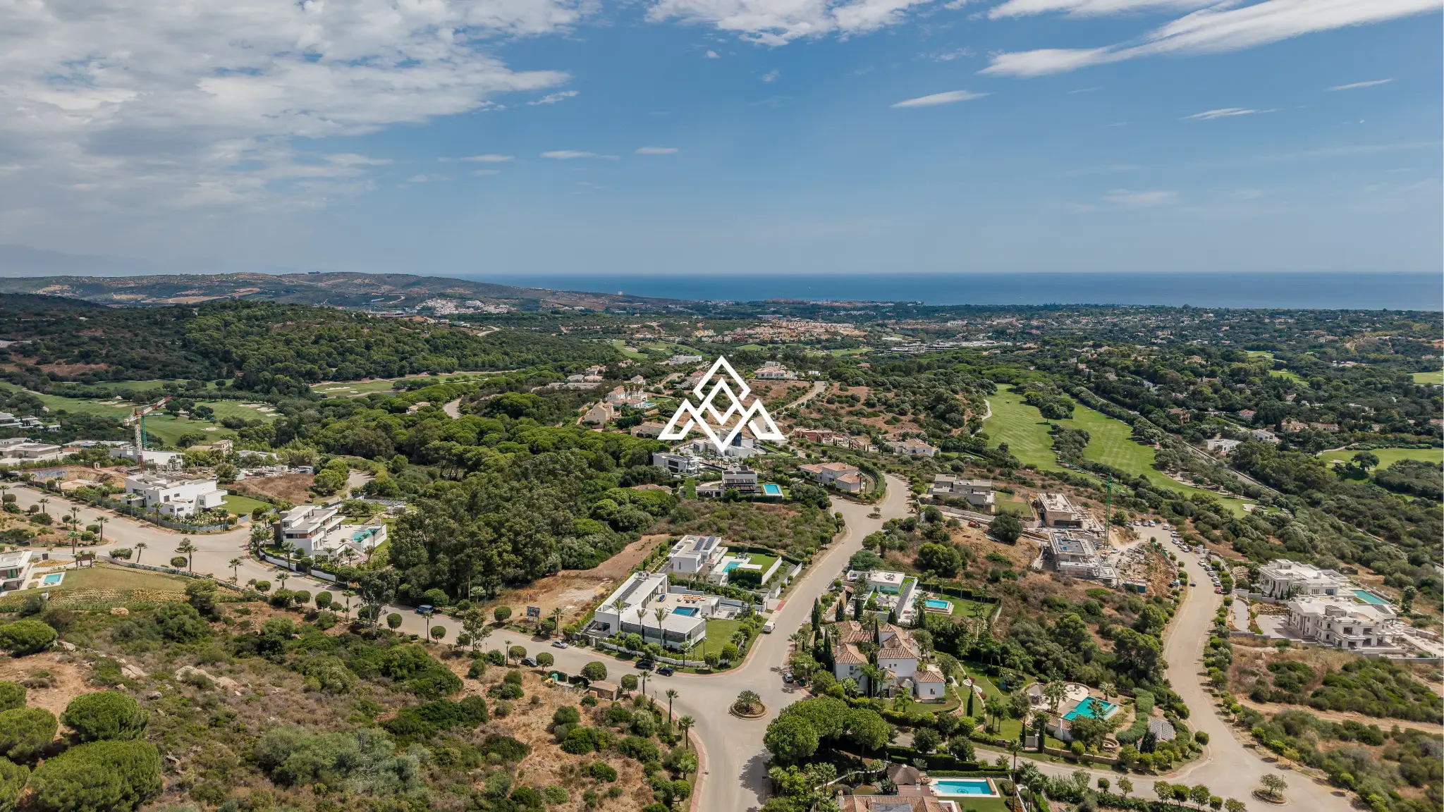 Luxury La Reserva villa for sale in Sotogrande with panoramic sea views and indoor swimming pool.