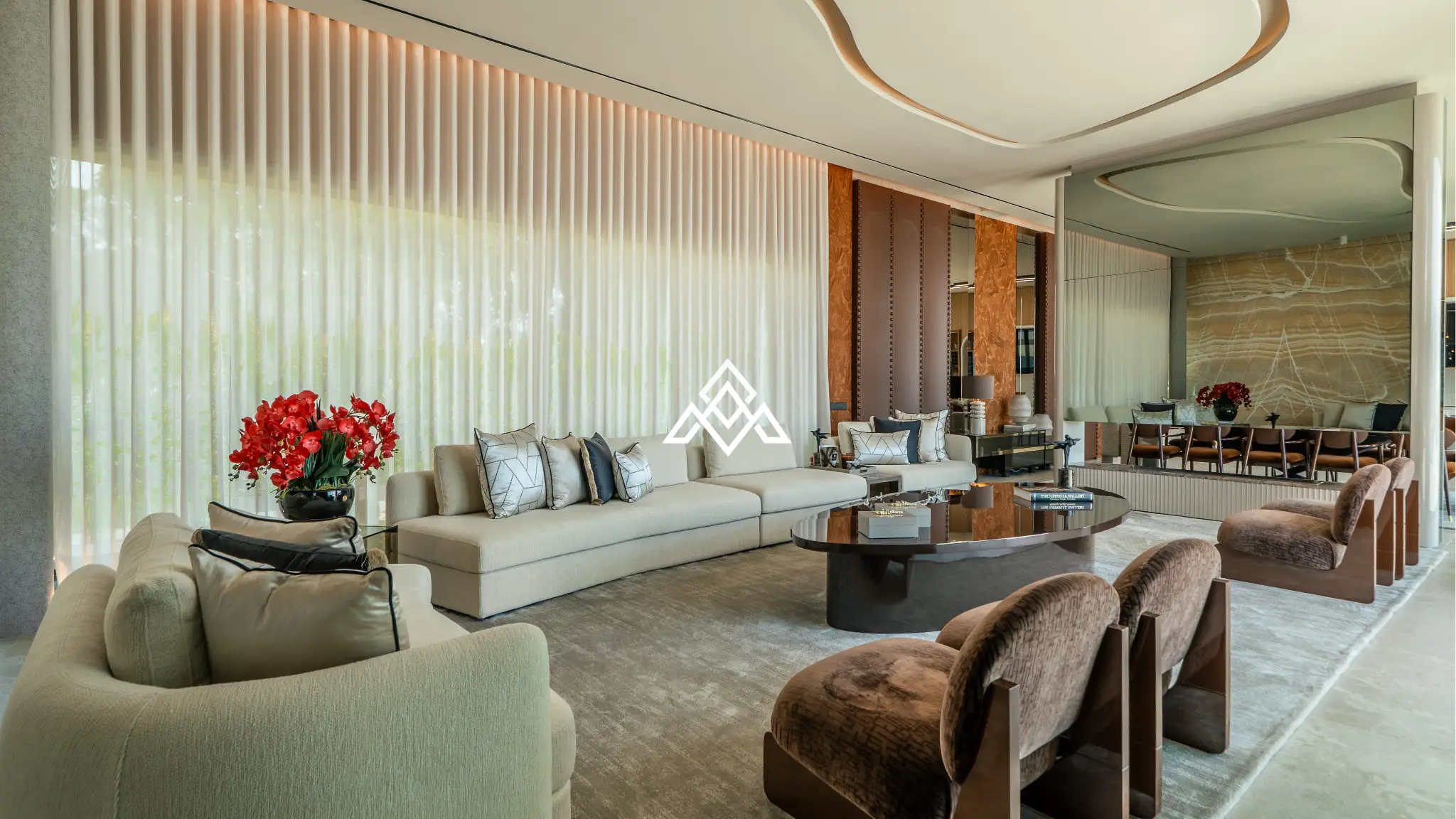Luxury La Reserva villa for sale in Sotogrande with panoramic sea views and indoor swimming pool.