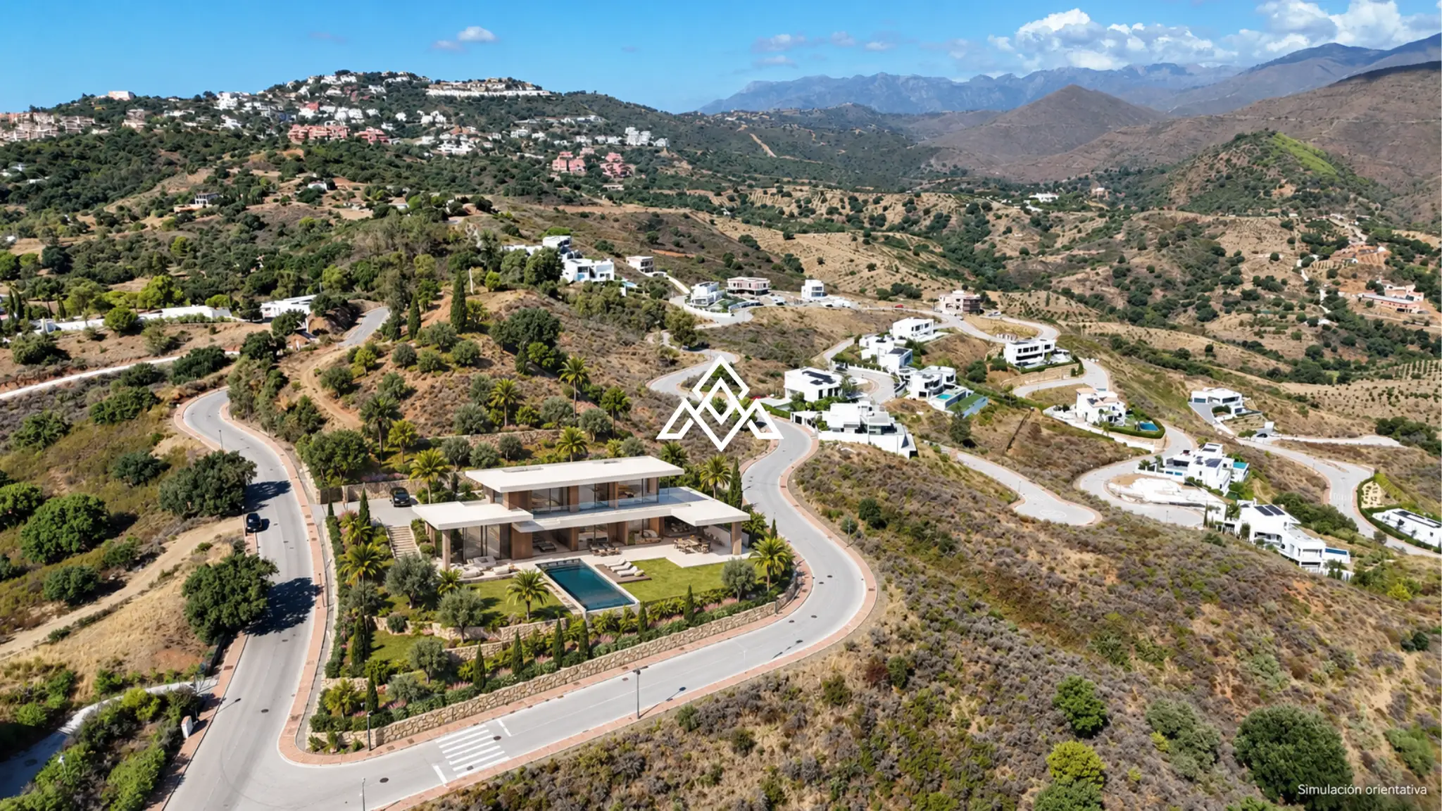 MPA-0125 La Cala Golf plot for sale in Mijas Costa, featuring 1,733 m² of land, panoramic sea and golf views, and a unique architectural project.